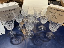 W. M. Dalton French Lead Crystal Wine Goblet GLASSES #1, 6.25” Tall NIB +