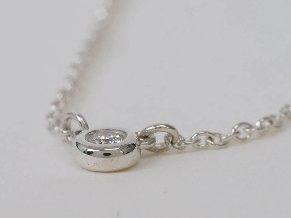 Colgante individual de plata Tiffany Elsa Peretti diamante por yarda 60017891 damas Foto 3 de 4