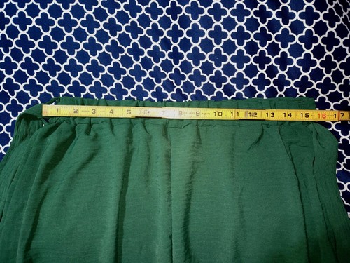 shein women XL dress pant green High Waisted with sash belt stretch Wide Leg New - Picture 6 of 8