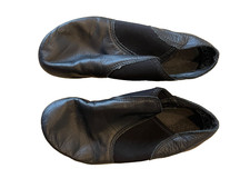 CAPEZIO EJ2 BLACK LEATHER SLIP ON JAZZ HIP HOP DANCE SHOES BOY'S GIRL'S 5 5W