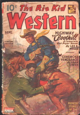 Rio Kid Western 9/1945-Thrilling-'Highway To Boothill'' by Lee E. Wells-Bob Pryor