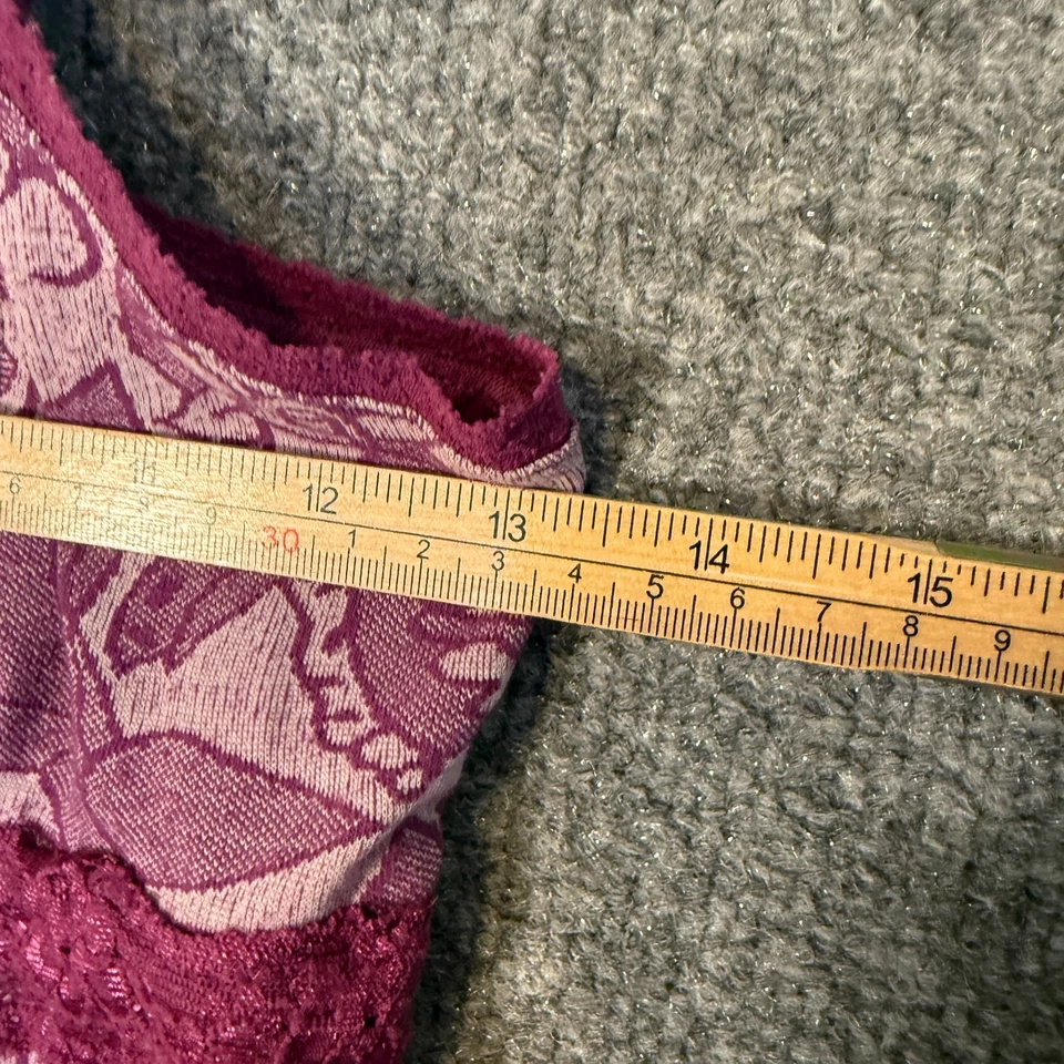 Camiseta regata Y2K Free People feminina pequena roxa babydoll renda fada cropped - Imagem 4 de 4