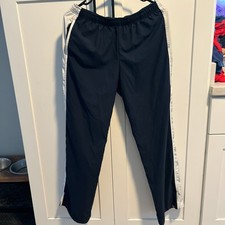 Nike Men  s Black White Track Pants Size M Drawstring Elastic Waist