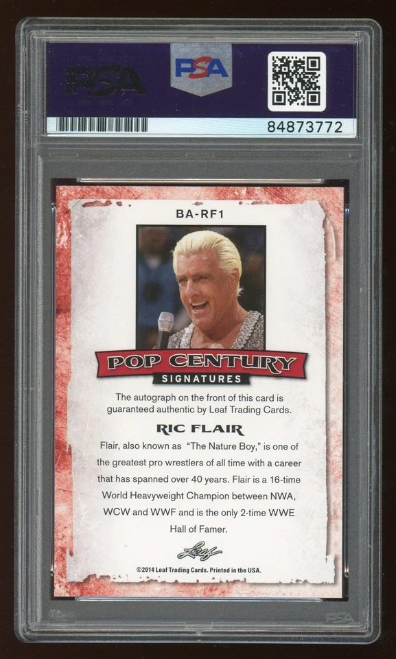 Tarjeta Ric Flair PSA/DNA 2014 Leaf Auto WWE WCW AEW HOF 772 Foto 2 de 2
