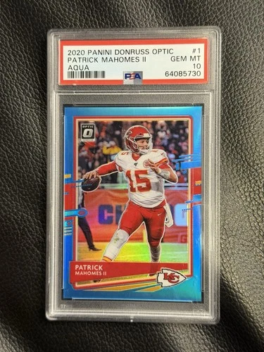 2020 Donruss Optic Patrick Mahomes Aqua /299 PSA 10 Gem Mint Chiefs