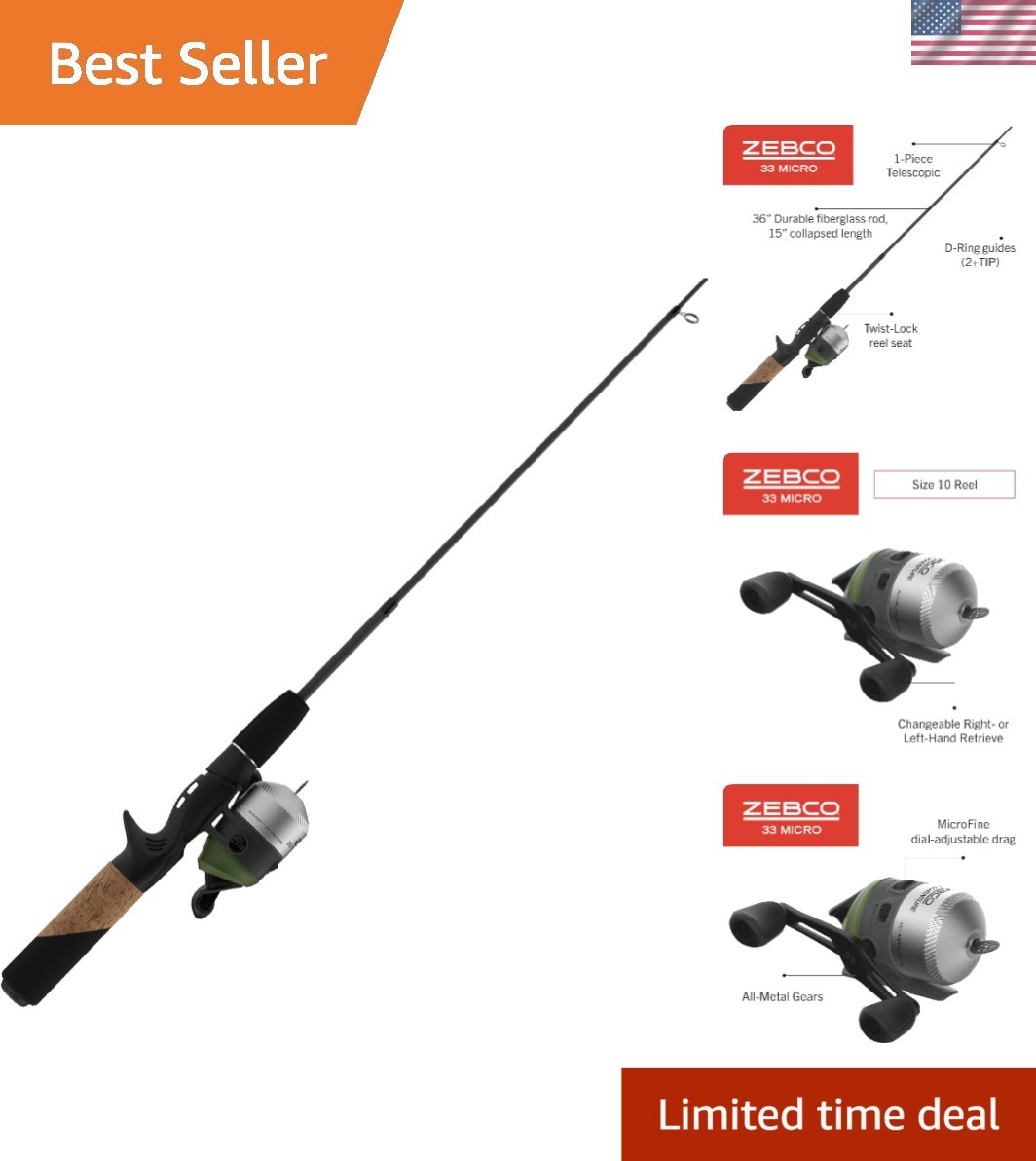 33 Micro Adventure Spincast Combo - 36-Inch Telescopic Rod - Ultra