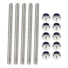 5 Pcs Fully Threaded Rod, M3 x 180mm Right Hand Thread Bar Studs with Nuts