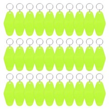 Vintage Motel Keychain Blank 30PCS - Hotel Keychains Key Tag Bright Green