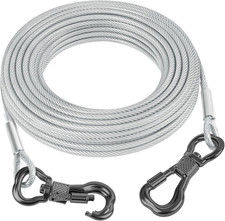 15FT Reflective Tie Out Cable for Dogs up to 250 Pounds, Steel Wire Lead Leash C