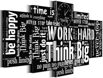 Inspirational Quotes Wall Art Canvas Picture Black White Positive Words Paint...