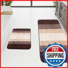 Arotive Bathroom Rugs Sets 2 Piece, Shaggy Soft and Absorbent Microfiber Bath Ru