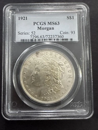 1921 Morgan Silver Dollar - PCGS MS 63