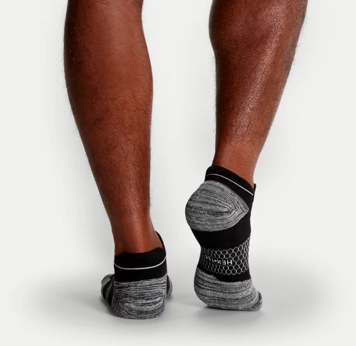 4 pares de calcetines tobilleros para correr Bombas Hex Tec para hombre talla grande gris negro nuevos Foto 4 de 4