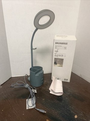 IKEA. BRUNBAGE Work Lamp With Storage & Dimmable LED.   305-401-96. NEW IN BOX.