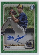 2020 Bowman Chrome Mega Box Mojo Green Refractor 48/99 Max Lazar Auto 0o0