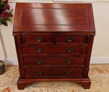 Vintage Heavy Small Hardwood Writing Bureau
