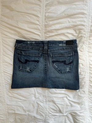 Vintage Refuge Denim Minirock Wellen-Design