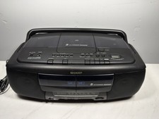 Vintage Stereo SHARP WQ-CH400 Boombox 5-Disc CD Changer Carousel Dual Tape 90  s