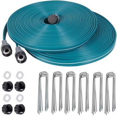 LINEX Sprinkler Soaker Hose 50 ft 2 pack for Garden 100FT(50FT*2), Blue-Green 
