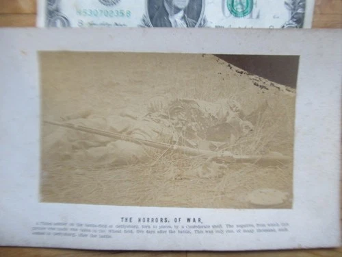 RARE Brady Battlefield Combat Photo, GETTYSBURG WHEATFIELD, Civil War Horrors