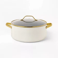 8qt Nonstick Ceramic Coated Aluminum Wide Stock Pot