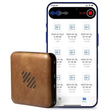 64GB Voice Recorder, Leather Design Recording Device with Playback MP3 Play,AI R