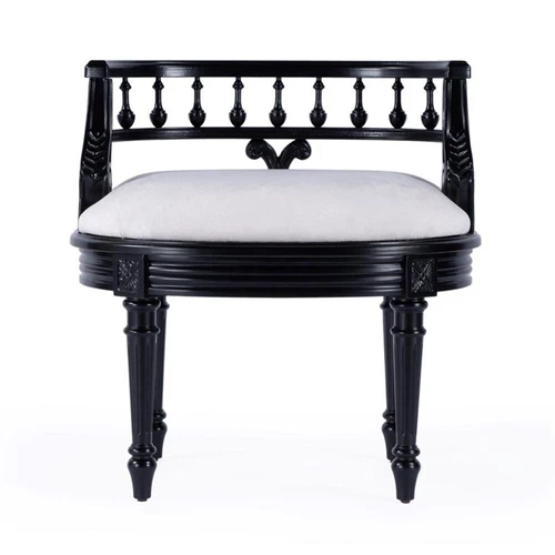 Butler Specialty Company Hathaway Upholstered 22.5"W Vanity Seat -Black Licorice - Picture 4 of 8