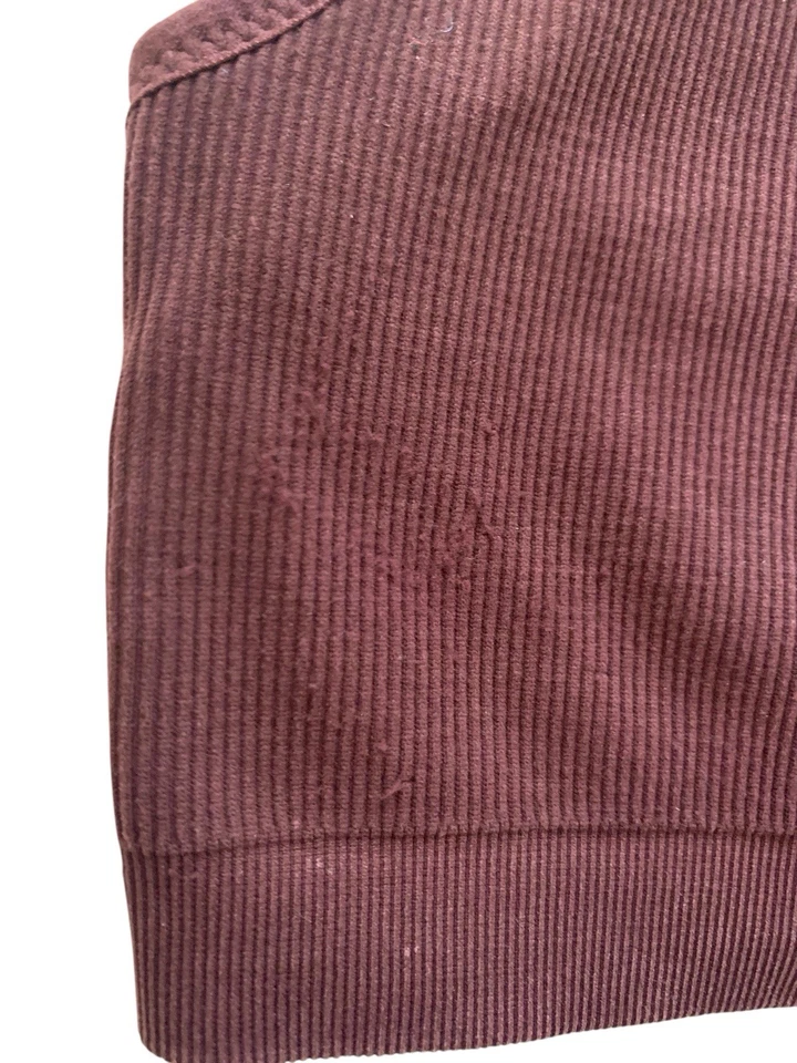 Vuori Helix Ribbed Sports Bra SMALL 12" Band Raisin Burgundy Gym Yoga Work Out - Image 3 of 4