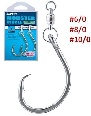 BKK MONSTER CIRCLE DRIFTING SPECIAL Naturköder MeerAngelhaken m.Kugellagerwirbel