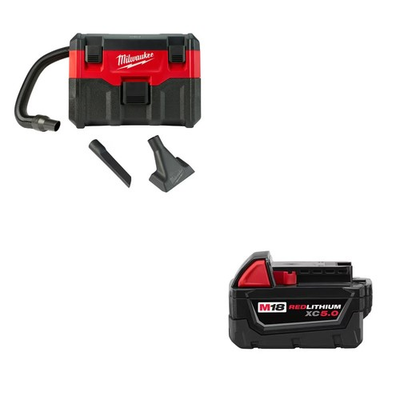 #ad #ad Milwaukee 0880 20 Wet Dry Vacuum 48 11 1850 M18 XC5.0 Battery Pack $165.84