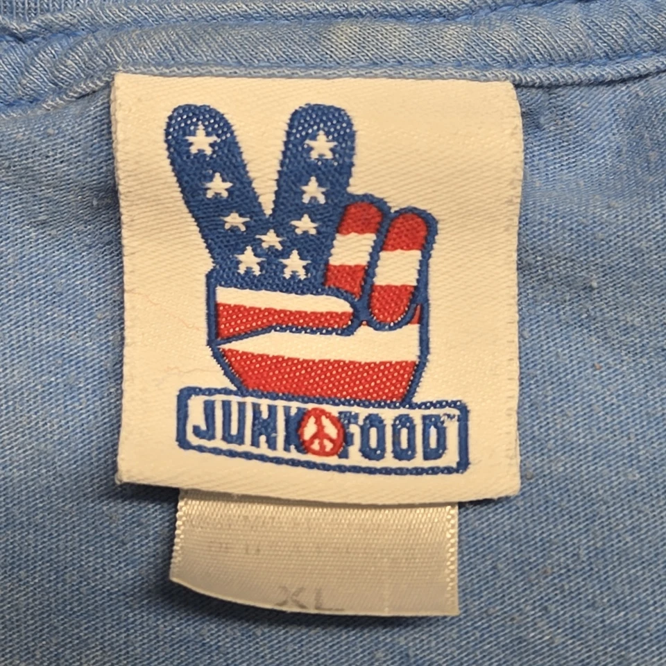 VTG Junk Food Star Wars Cast Poster Tee Sky Blue XL Y2K - Image 3 of 4