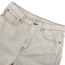 BDG Loose Straight Jeans Ripped Women 31 White Cream Distressed High Rise Denim