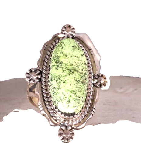 Delbert Gordon 925 Sterling Silver Green Turquoise Statement Ring Size 10 - Picture 2 of 8