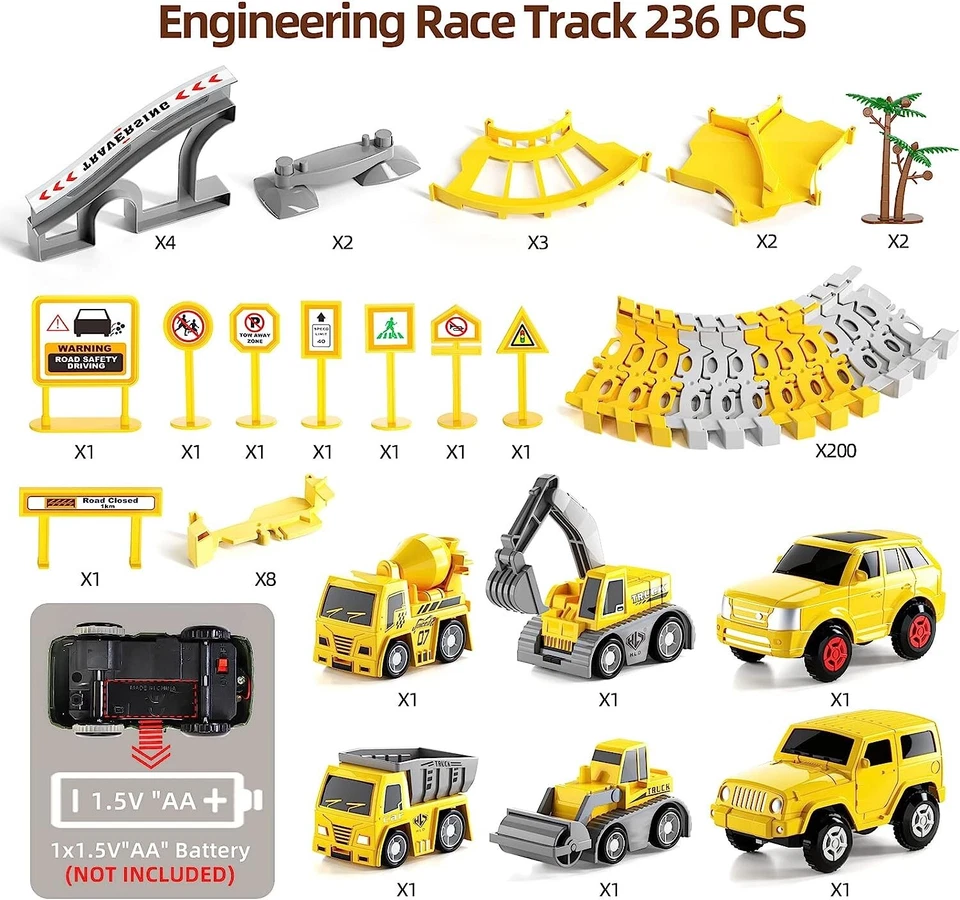 Road Construction building block racetrack car track toy for toddler boys girls - Image 4 of 4