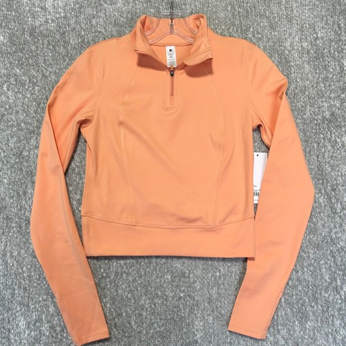 YOGALICIOUS NWT Womens 1/4 Zip Top Jacket Size XS w/Thumb Holes & Pocket Peach - Picture 2 of 8