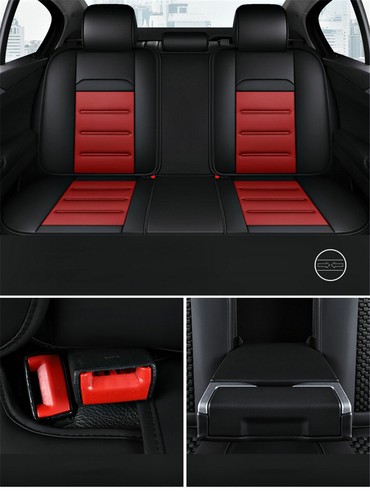 Universal 5-Seat Car Seat Covers Set Breathable Fiber Leather Full Surrounded US - Picture 3 of 12