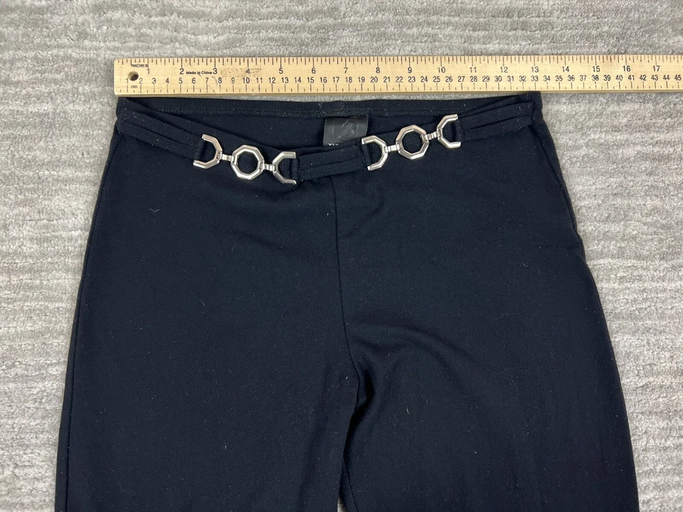 Pantalones Pezzi Mujer Medianos Negros 100% Poliéster Cintura Elástica Acampanados Foto 4 de 4