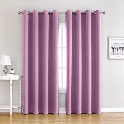 2X Blockout Curtains Thermal Bedroom 100% Blackout Curtains Fabric Pair Eyelet - Picture 26 of 36