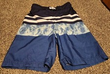 Cat  Jack Boy's Swim Trunks Board Shorts Blue Size M 8/10 Elastic Waist Lined