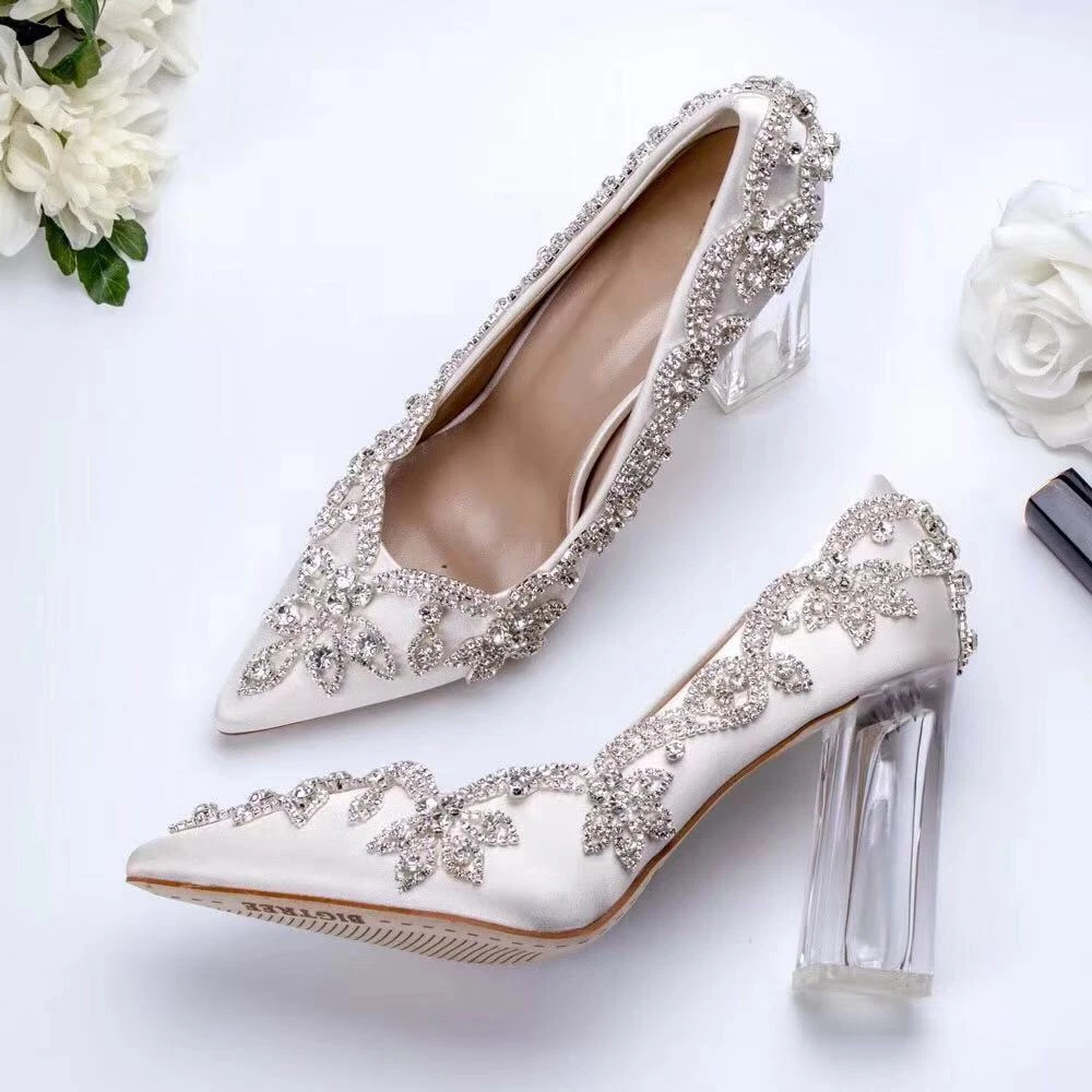 Clear heels top wedding shoes