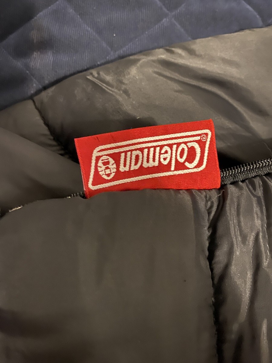 Coleman Vintage Sleeping Bag Black With Plaid Flannel Lining Coleman Vintage Sleeping Bag Black With Plaid Flannel Lining