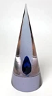 Vintage Murano Italy Cenedese Cone Shaped Art Glass Paperweight Blue Bubble