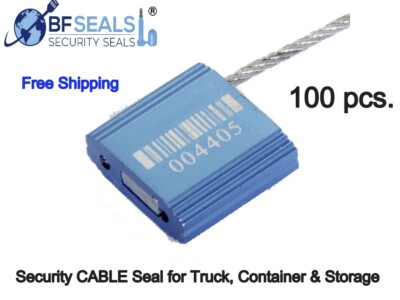 #ad Steel Cable Lock Metal Security Seal 100 pcs. Blue 2.4 mm Numbered amp; Barcode $59.99