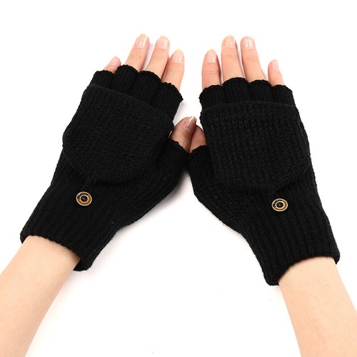 Unisex-Halbfinger-Fäustlinge Solide Handschuhe Handgelenkwärmer Gestrickt ≥ - Bild 6 von 21