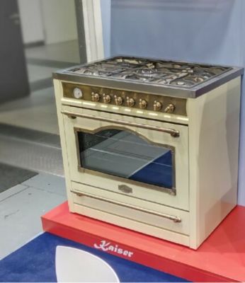 Kaiser Empire Retro Gas Elektro Standherd 90 cm Selbstreinigung Drehspieß NEU