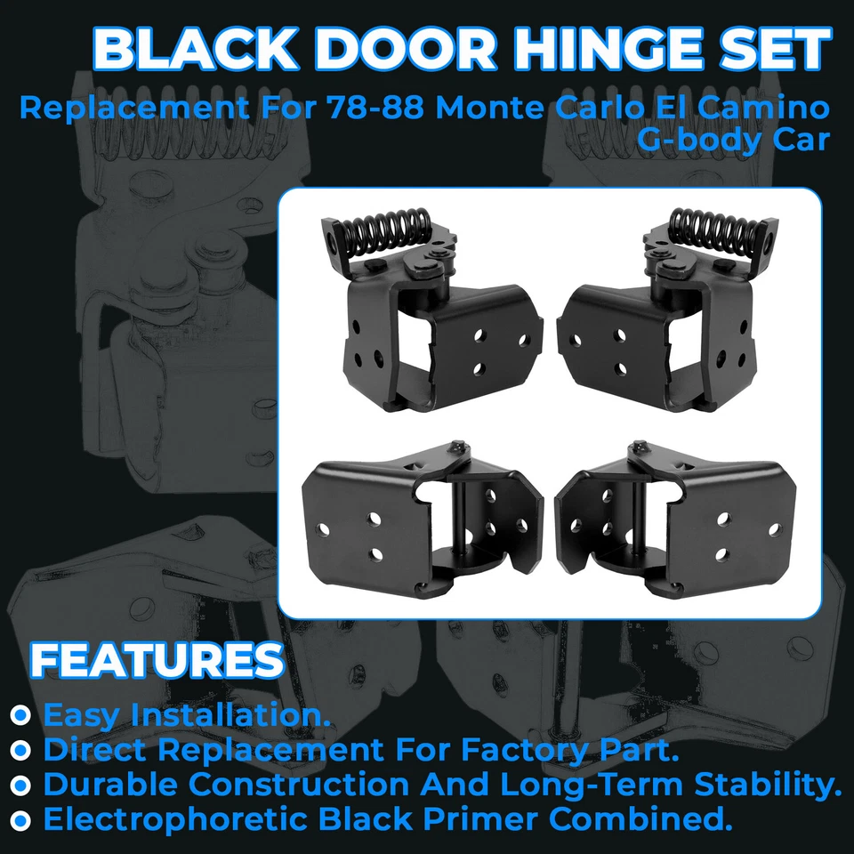 4pc Door Hinges For 78-88 G-body Malibu Regal El Camino Oldsmobile Monte Carlo - Image 3 of 4