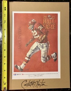 Kansas City Chiefs Hall Of Fame 1995 Curtis McClinton Print 2xSigned Auto 98/250