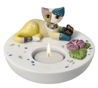 Goebel Rosina Wachtmeister Windlicht Fiducia Neuheit 2024 Liegende Katze