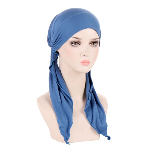 Gorra de quimioterapia preatada con hiyab para mujer sombreros musulmanes para pérdida de cabello pañuelo gorro turbante gorra - Imagen 37 de 46