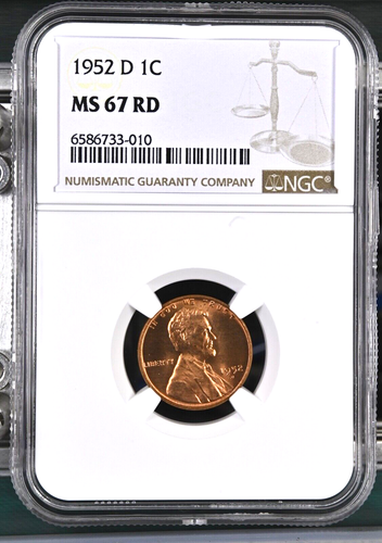 1952 D Lincoln Wheat Cent: Stunning NGC MS 67 Red Crazy Low Pop + Free Shipping